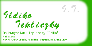 ildiko tepliczky business card
